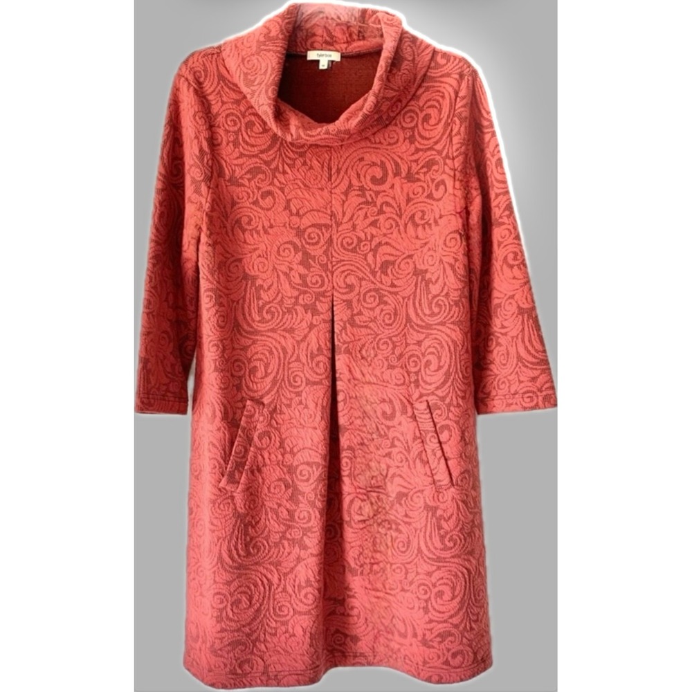 Tyler Boe Women's Kim Boho Cowl Neck Jacquard Floral Print Pleated POCKETS Small